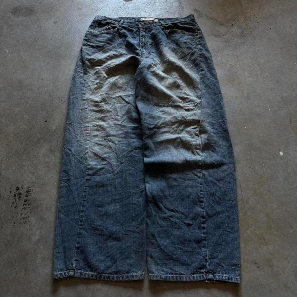 Baggy Alpha 17 Wide Leg Southpole Styl Y2K Vintage Denim Jeans Summer 36x32 - Picture 4 of 7